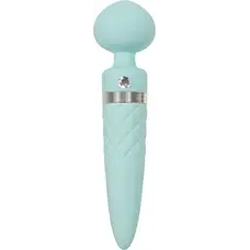Pillow Talk Sultry Teal - вібромасажер з ротацією та підігрівом, 21х2.8 см (блакитний)