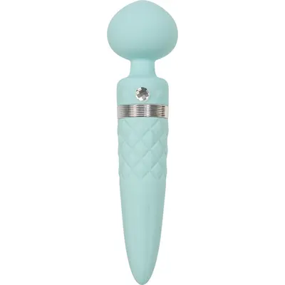 Pillow Talk Sultry Teal - вібромасажер з ротацією та підігрівом, 21х2.8 см (блакитний)