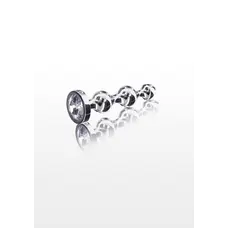 Toy Joy Small Diamond Star Beads - Пробка анальная с прозрачным кристаллом, 10.5х2.5 см (серебристый)