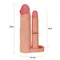 LoveToy Pleasure X-Tender Double Penis Sleeve Flesh Add 2" - Реалістична насадка для подвійного проникнення +5 см (тілесний)