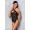 Passion Hima Body сітчастий боді з халтером та ритмічним малюнком, L/XL (чорний)