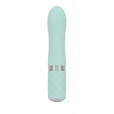 Pillow Talk Flirty Teal - Розкішний вібратор із кристалом Сваровскі, 7х2.2 см
