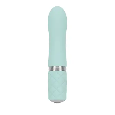 Pillow Talk Flirty Teal - Розкішний вібратор із кристалом Сваровскі, 7х2.2 см