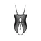 Passion Ursula Body - Боді з ажурним декором та відкритим кроком, чорне (L/XL)