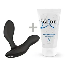 We-Vibe Vector + Лубрикант 50 мл - Массажер простаты, 10.6х3 см (чёрный)