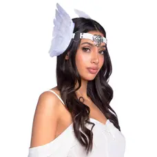 Leg Avenue-Feather headband White - Повязка на голову с перьями (белый)