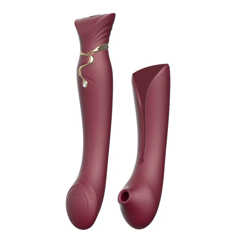 Zalo Queen Set Pulse Wave Clit Stim - Премиальный вибратор для клитора с насадкой для вакуумной стимуляции, 21.6х3.5 см (бордовый) Zalo Queen Set Pulse Wave Clit Stim - Премиальный вибратор для клитора с насадкой для вакуумной стимуляции, 21.6х3.5 см (бордовый)