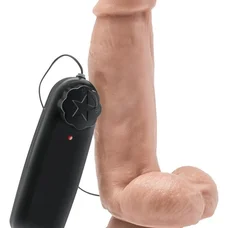 Get Real Cock 6 Inch W/ Balls Flesh - Реалистичный вибратор, 15х4 см (телесный)