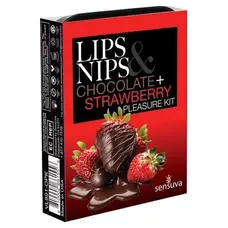 Подарочный набор Sensuva Lips & Nips Pleasure Kit Chocolate Strawberry