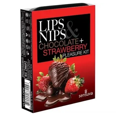 Подарунковий набір Sensuva Lips & Nips Pleasure Kit Chocolate Strawberry