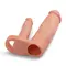 LoveToy Pleasure X-Tender Double Penis Sleeve Flesh Add 2" - Реалістична насадка для подвійного проникнення +5 см (тілесний)