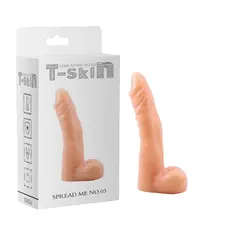 T-Skin Spread Me No.03 Dildo 6.9" - Фалоімітатор з мошонкою, 17.7х3.5 см (тілесний)