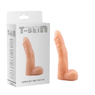 T-Skin Spread Me No.03 Dildo 6.9" - Фалоімітатор з мошонкою, 17.7х3.5 см (тілесний)