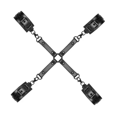 Bedroom Fantasies Hogtie & Cuffs Set 4-Way Restrant Set - Фіксатор для рук та ніг, (чорний)