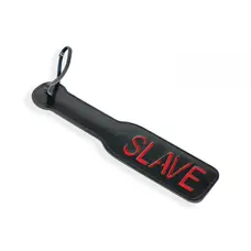 Шлепалка Пикантные Штучки с рельефной надписью SLAVE (черный)