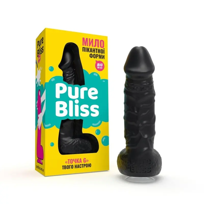 Pure Bliss Big - Крафтовое мыло-член с присоской, 18х4.2 см (чёрный) Pure Bliss Big - Крафтовое мыло-член с присоской, 18х4.2 см (чёрный)