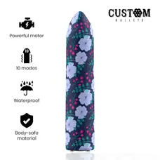 Custom Bullets - Spring - Потужна віброкуля, 6.25х2 см (квітковий принт)