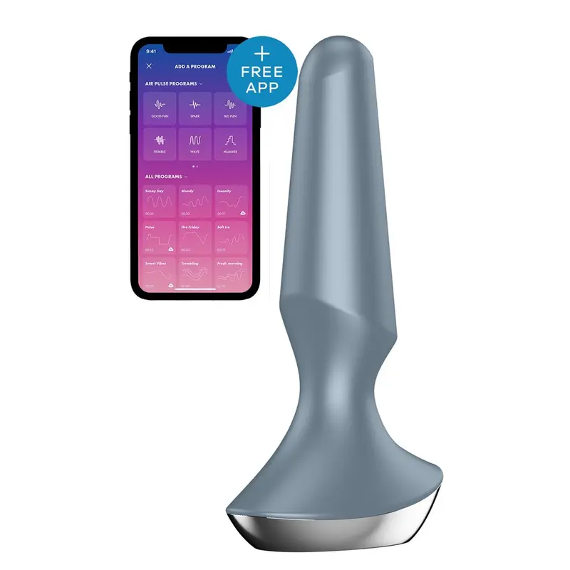 Satisfyer Plug-ilicious 2 - Анальная смарт-пробка, 14х3 см, (серая)