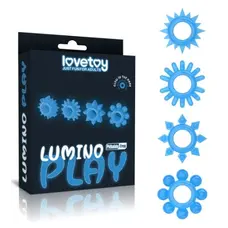 Lumino Play Penis Ring - Набор из 4 эрекционных колец (голубой)