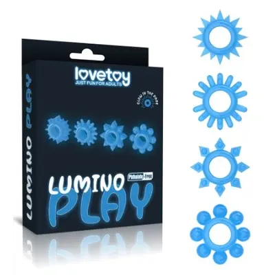 Lumino Play Penis Ring - Набор из 4 эрекционных колец (голубой)