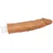 LoveToy Pleasure X-Tender Penis Sleeve Brown Add 2" - Реалістична подовжуюча насадка, +5 см (коричневий)