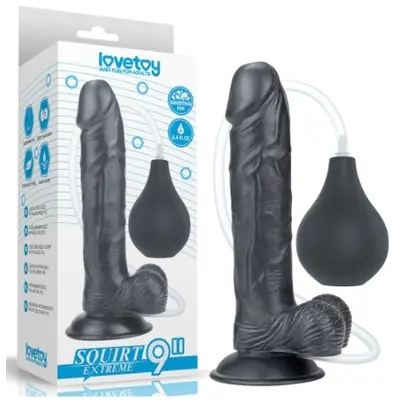 LoveToy - Squirt Extreme 9 - Фалоімітатор з еякуляцією, 23х4.4 см (чорний)