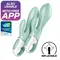Satisfyer Air Pump Bunny 5+ - Вибратор-кролик с расширением, 20.4х3.6 см (мятный)