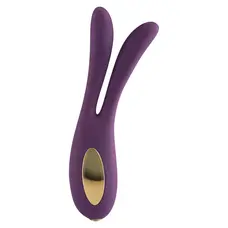 ToyJoy Lovelight Flare Bunny - вібратор для подвійної стимуляції, 8.5х2 см (фіолетовий)