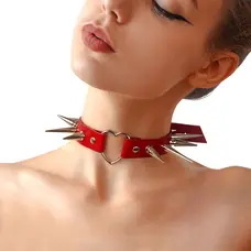 Чокер серце із натуральної шкіри Art of Sex - Crystal