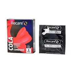 Holographic Recare Cola Dotted&Ribbed Condoms з ароматом Коли, 3 шт