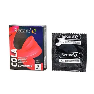 Holographic Recare Cola Dotted&Ribbed Condoms з ароматом Коли, 3 шт