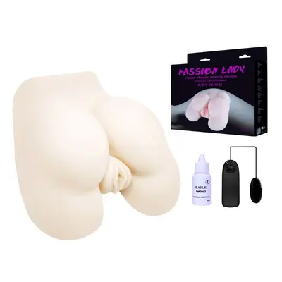 LyBaile Pussy & Anal, Double Tunnels, Vibrat. Eggs - Мастурбатор з вібрацією, 19 см (тілесний)