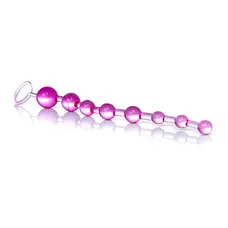 Boss Jelly Anal Beads Pink - анальний ланцюжок, 26х2.8 см (рожевий)