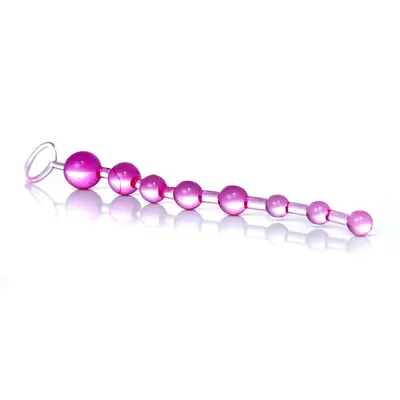 Boss Jelly Anal Beads Pink - анальний ланцюжок, 26х2.8 см (рожевий)