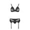 Passion NESSY SET - Эротический комплект белья, L/XL (черный)