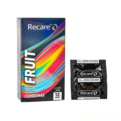 Holographic Recare Fruit Flavour Condoms 12 шт, аромати: м'ята, банан, полуниця