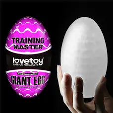 LoveToy Giant Egg Grind Ripples Edition - мастурбатор яйцо с рельефом, 12 см (фиолетовый)