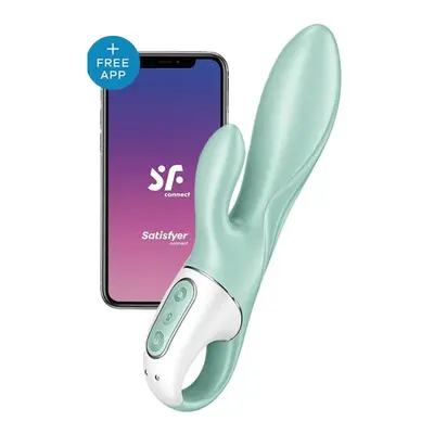 Satisfyer Air Pump Bunny 5+ - Вібратор-кролик з розширенням, 20.4х3.6 см (м'ятний)