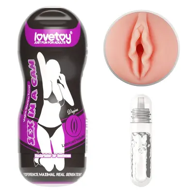 LoveToy Sex A Can Vagina Stamina Tunnel - мастурбатор для тренування витривалості, 16х6.5 см (тілесний)