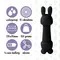 FeelzToys Mister Bunny - Мини-вибратор с двумя насадками, 13.5х3.5 см, (черный)