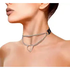 Art of Sex Paris - Чокер на шию Серце з натуральної шкіри, (чорний)
