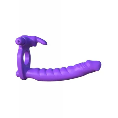 Pipedream Silicone Double Pene Rabbit - насадка для подвійного проникнення, 10х2.8 см (фіолетовий)