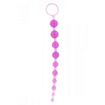 Toy Joy Thai Toy Beads - анальная цепочка на жесткой связке, 25х2.5 см (фиолетовый)