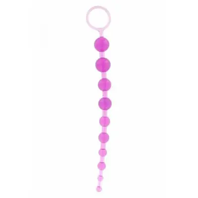 Toy Joy Thai Toy Beads - анальная цепочка на жесткой связке, 25х2.5 см (фиолетовый)