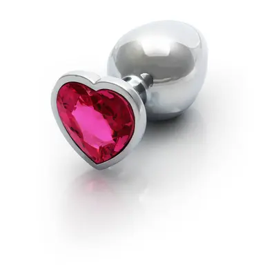 Металева анальна пробка з кристалом Ouch! Heart Gem - розмір M