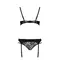 Passion Pauline Set - Комплект белья: стрэпы: лиф, стринги и пояс для чулок, L/XL (чёрный)
