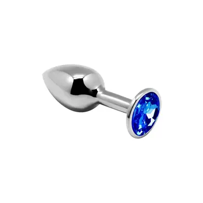 Alive - Mini Metal Butt Plug - Анальна пробка - S, 7х2.8 см (синя)