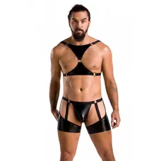 Passion - 047 SET ARON black - Сексуальный мужской комплект, S/M