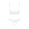 Obsessive Heavenlly 2-pcs cupless set - комплект еротичної білизни з відкритими грудьми та промежиною, XL/2XL (білий)