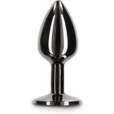 Taboom - S Butt Plug With Diamond Jewel - Анальная пробка, 7.2х2.7 см (черный)